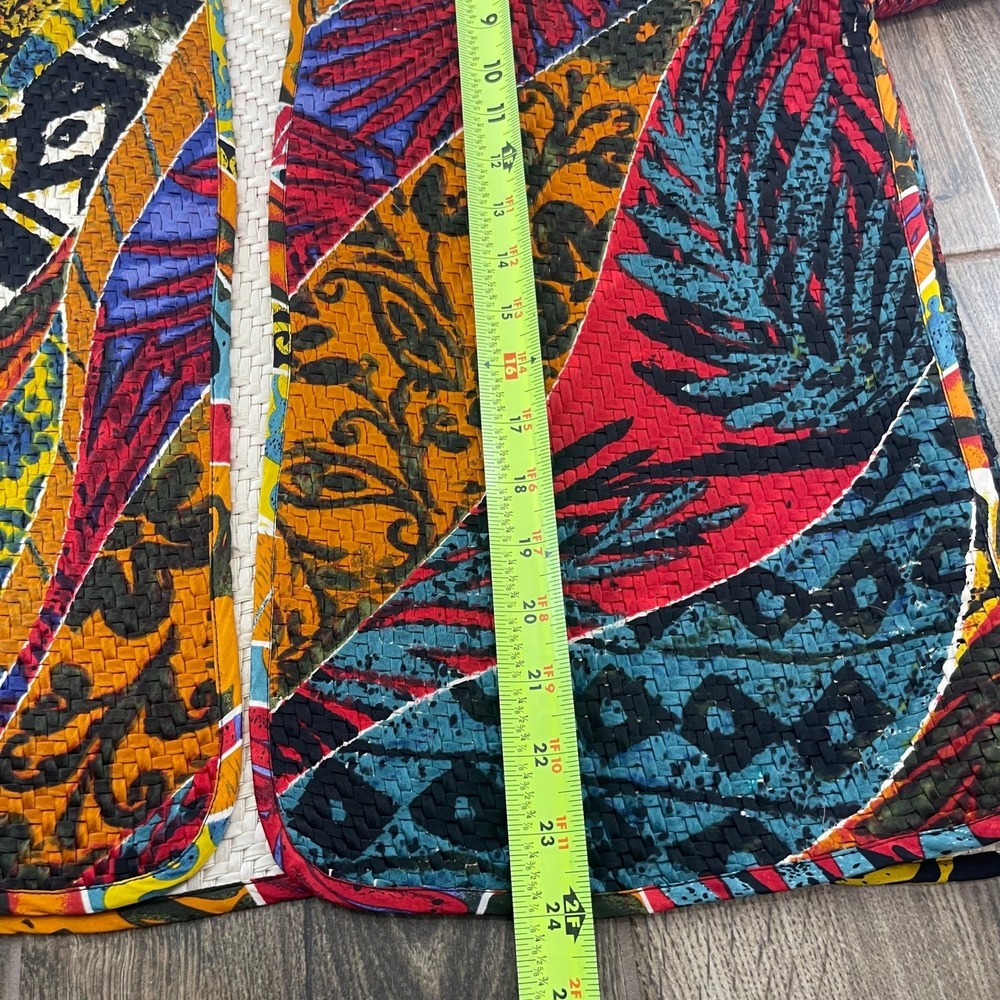 Chico's Silk Jacket 1 Abstract Boho Art To Wear Open Front Colorful Maximalism - Picture 15 of 16